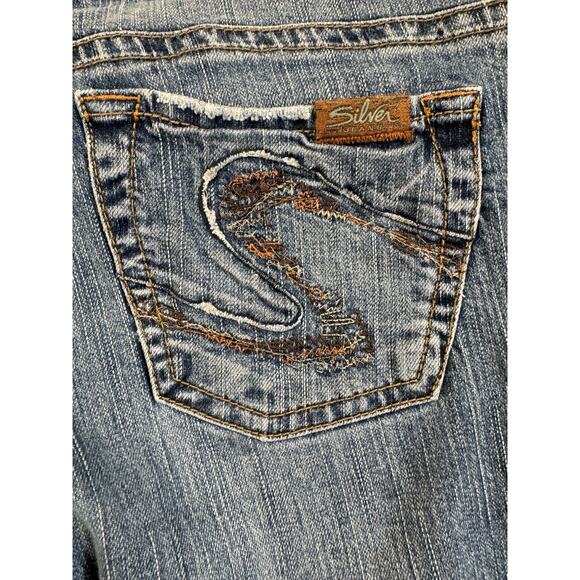 Silver Jeans Tuesday Boot Cut 22” Womens Sz 30 Low Rise Western Glove Works 32* - Picture 15 of 16